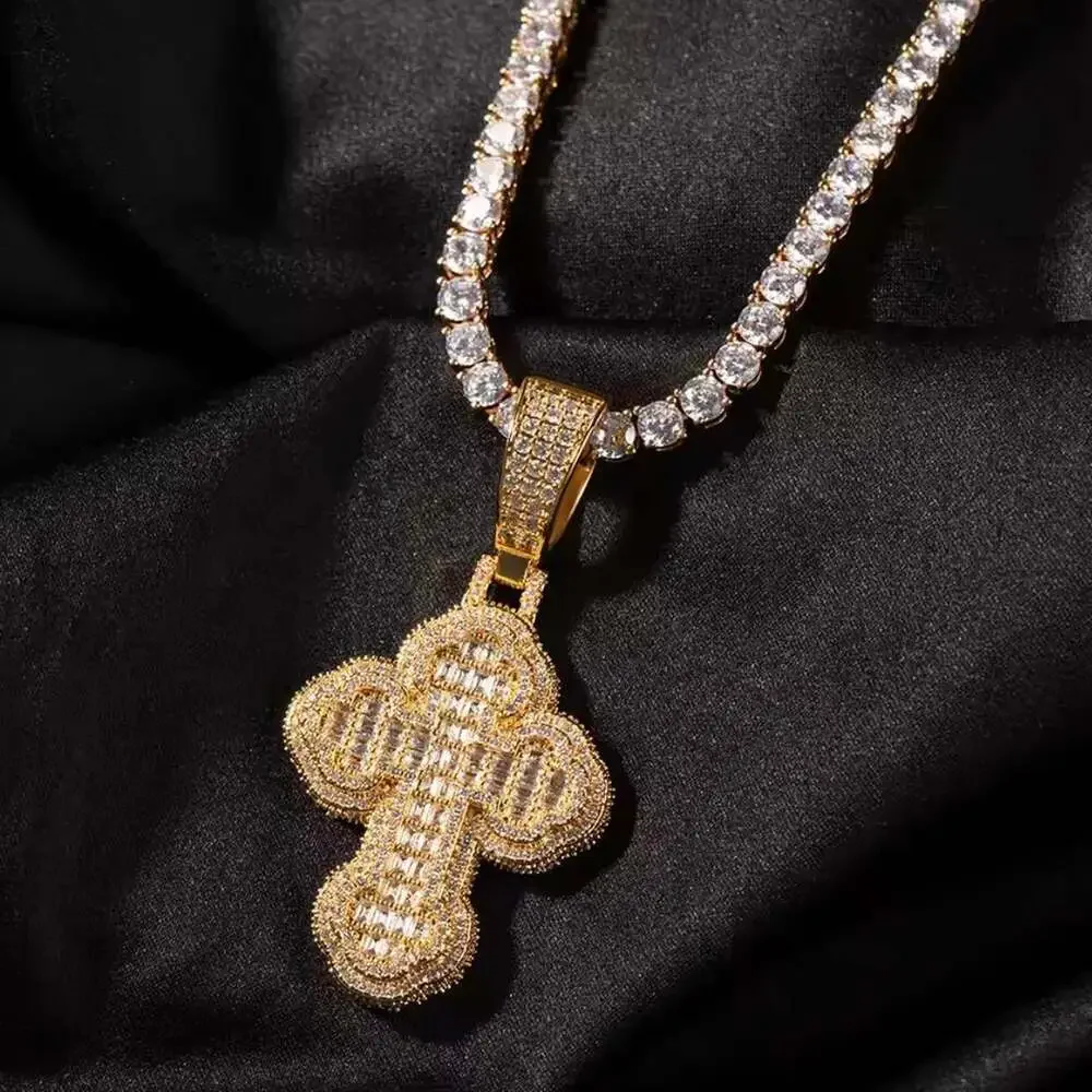 Cross Tennis Necklace With Cross D 4 Ff